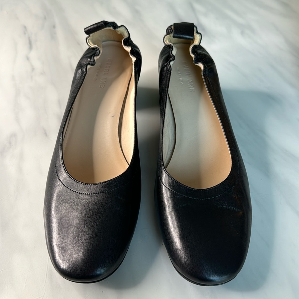Everlane Black Leather Women's Ballet Flats Sz 10
